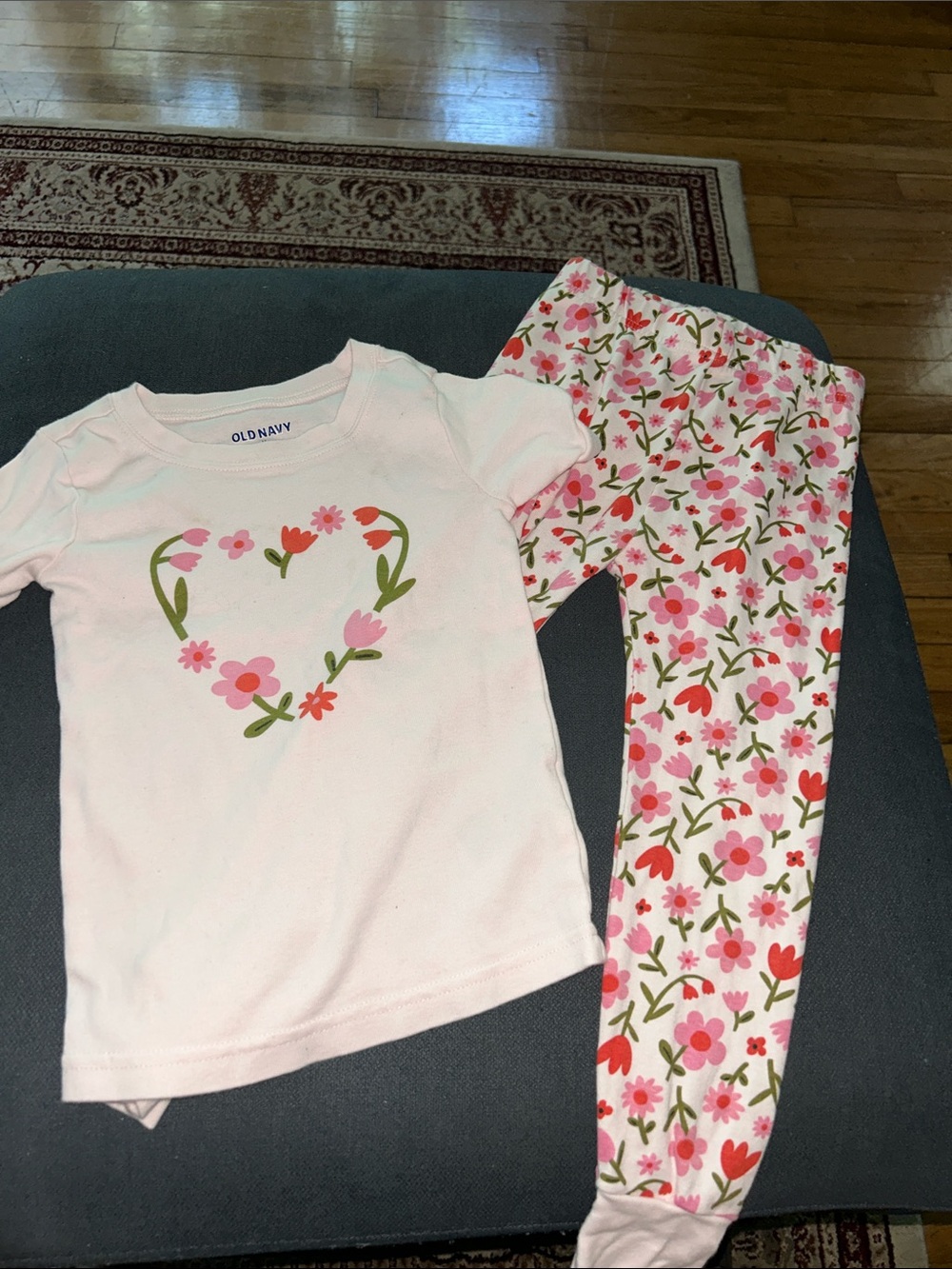 Old Navy Light Pink Floral Heart Pajama Set / Outerwear